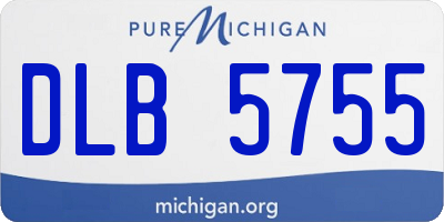 MI license plate DLB5755