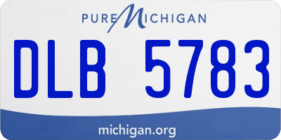 MI license plate DLB5783