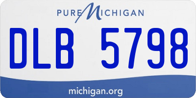 MI license plate DLB5798