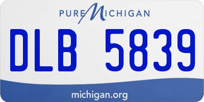 MI license plate DLB5839