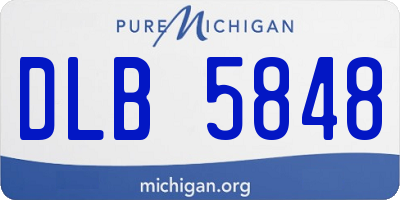 MI license plate DLB5848