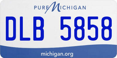 MI license plate DLB5858