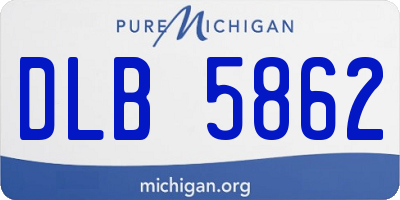 MI license plate DLB5862