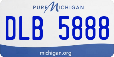 MI license plate DLB5888