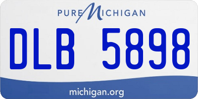 MI license plate DLB5898
