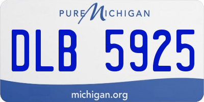 MI license plate DLB5925