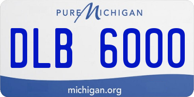 MI license plate DLB6000