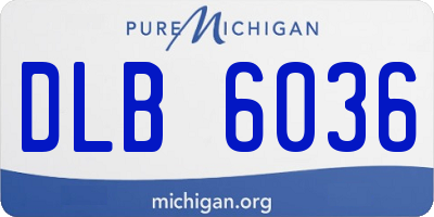 MI license plate DLB6036