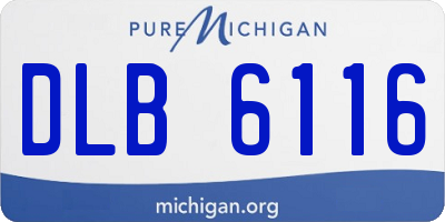 MI license plate DLB6116