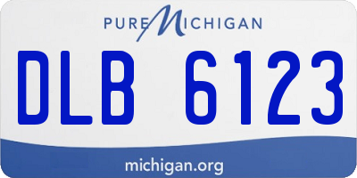 MI license plate DLB6123