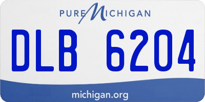 MI license plate DLB6204