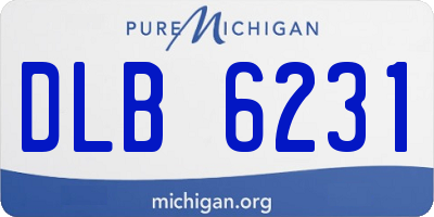 MI license plate DLB6231