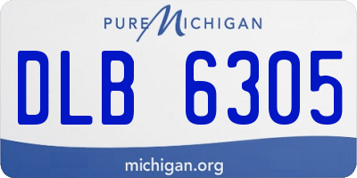 MI license plate DLB6305