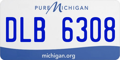 MI license plate DLB6308