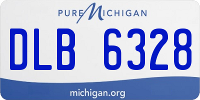 MI license plate DLB6328