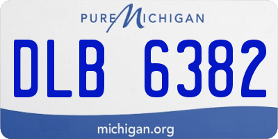 MI license plate DLB6382