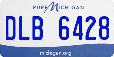 MI license plate DLB6428