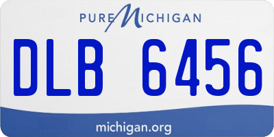 MI license plate DLB6456