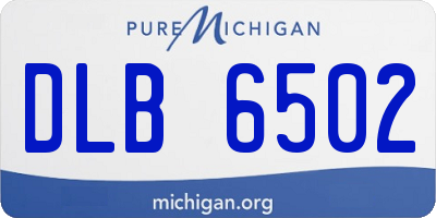 MI license plate DLB6502