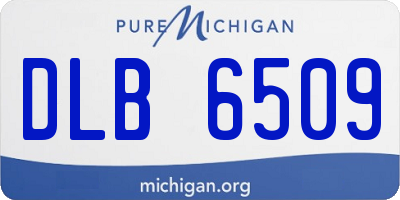 MI license plate DLB6509