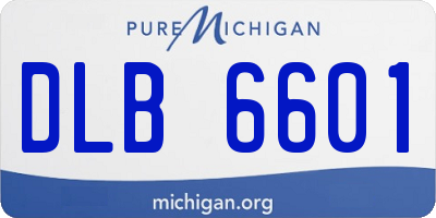 MI license plate DLB6601