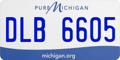 MI license plate DLB6605