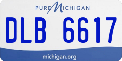 MI license plate DLB6617