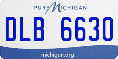 MI license plate DLB6630
