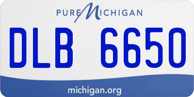 MI license plate DLB6650