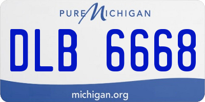 MI license plate DLB6668