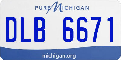 MI license plate DLB6671