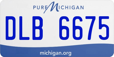 MI license plate DLB6675