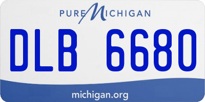 MI license plate DLB6680