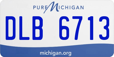 MI license plate DLB6713
