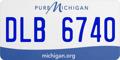 MI license plate DLB6740