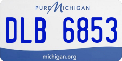 MI license plate DLB6853