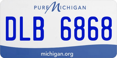 MI license plate DLB6868