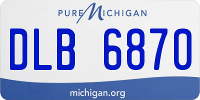 MI license plate DLB6870