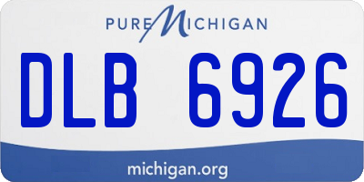 MI license plate DLB6926