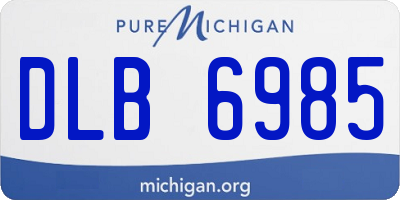 MI license plate DLB6985