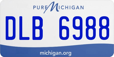 MI license plate DLB6988