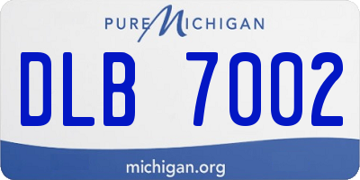 MI license plate DLB7002