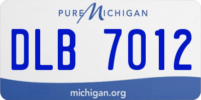 MI license plate DLB7012