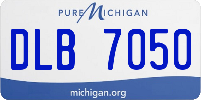 MI license plate DLB7050