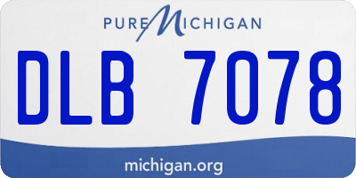 MI license plate DLB7078