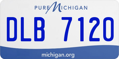 MI license plate DLB7120