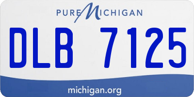 MI license plate DLB7125