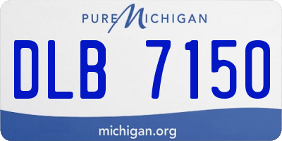 MI license plate DLB7150