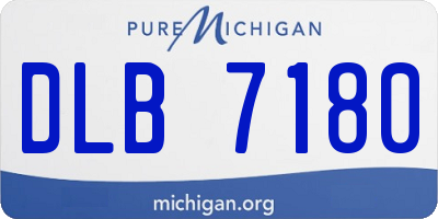 MI license plate DLB7180