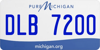 MI license plate DLB7200